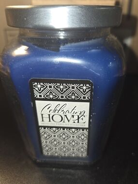Deep Blue Jar Candle with Silver Lid